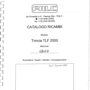 Falc Trincia Tlf 2500 Parts Manual