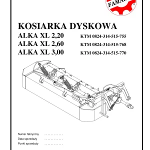 Famarol Alka Xl 2.20 2.60 3.00 Parts Manual