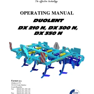 Farmet Dx210N Dx300N Dx350N 2010 Operators Manual