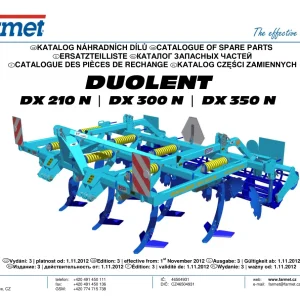 Farmet Duolent Dx210 Dx300 Dx350 N Parts Manual