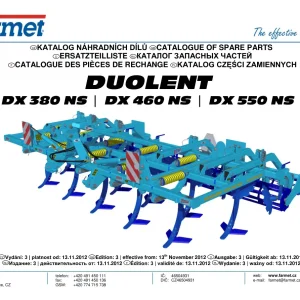 Farmet Duolent Dx380 Dx460 Dx550 Ns Parts Manual