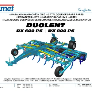 Farmet Duolent Dx600 Dx800 Ps Parts Manual