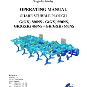 Farmet G Gx 380 550 Ns Gk Gxk 460 660 Ns 2009 Operators Manual