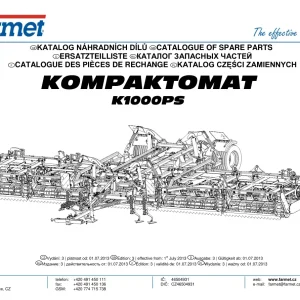 Farmet Kompaktomat K1000Ps Parts Manual