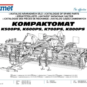 Farmet Kompaktomat Ks 500 600 700 800 Ps 2013 Parts Manual