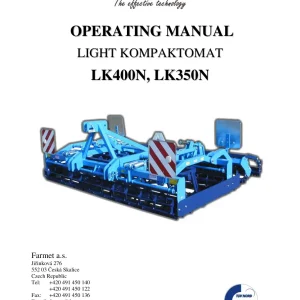 Farmet Kompaktomat Lk400N Lk350N Operators Manual