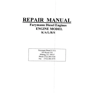 Agri Farymann K A L R S Service Manual