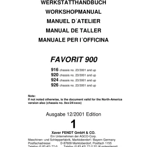 Fendt Favorit 900 Service Manual