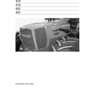 Fendt Instrukcja Obslugi Ciagniki 816 818 822 824 Favorit Operators Manual