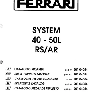 Ferrari 40 50L Rsar Parts Manual
