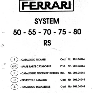 Ferrari 50 55 70 75 80 Rs Parts Manual
