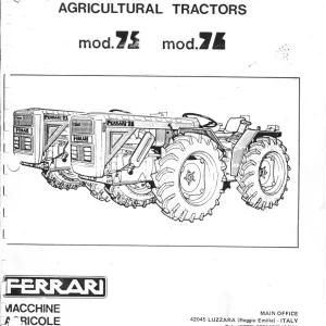 Ferrari Trattrice Agricola 75 76 Service Manual