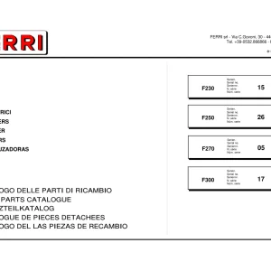 Ferri F230 F250 F270 F300 Parts Manual