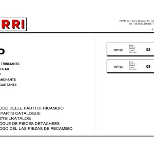 Ferri Tip100 Tip120 Parts Manual