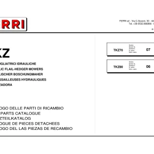 Ferri Tkz70 Tkz80 Parts Manual