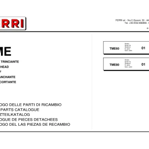 Ferri Tme60 Tme80 Parts Manual