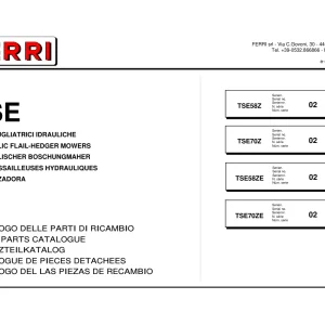 Ferri Tse58Z Tse70Z Parts Manual