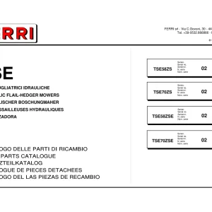 Ferri Tse58Zs Tse70Zs Parts Manual