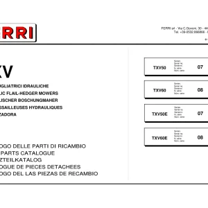 Ferri Txv50 Txv60 Parts Manual