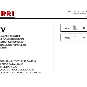 Ferri Txv50S Txv60S Parts Manual