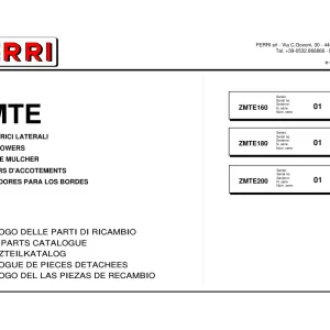 Ferri Zmte160 Zmte180 Zmte200 Parts Manual