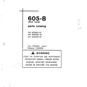 Fiat Allis 605B Wheel Parts Manual