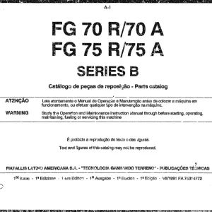 Fiat Allis Fg70 Fg75 Parts Manual