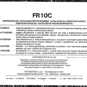 Fiat Allis Fr10C Wheel Parts Manual