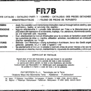 Fiat Allis Fr7B Wheel Parts Manual