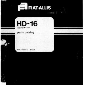 Fiat Allis Hd16 Parts Manual