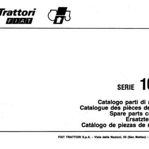 Fiat Trattori 1000 Smc Parts Manual