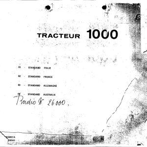 Fiat Trattori 1000 Parts Manual