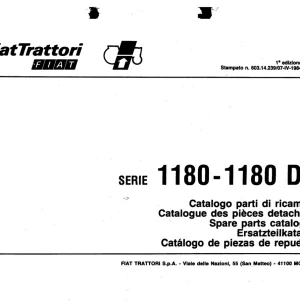 Fiat Trattori 1180 1180Dt Parts Manual