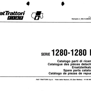 Fiat Trattori 1280 1280Dt Parts Manual