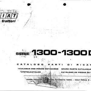 Fiat Trattori 1300 1300Dt Parts Manual