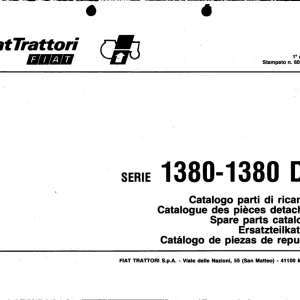 Fiat Trattori 1380 1380Dt Parts Manual