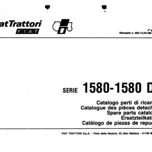 Fiat Trattori 1580 1580Dt Parts Manual