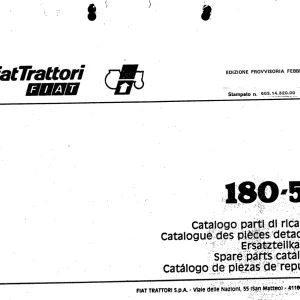 Fiat Trattori 180 55 Parts Manual