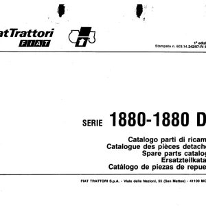 Fiat Trattori 1880 1880Dt Parts Manual