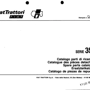 Fiat Trattori 355 Parts Manual