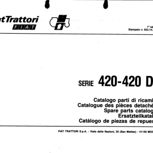 Fiat Trattori 420 420Dt Parts Manual