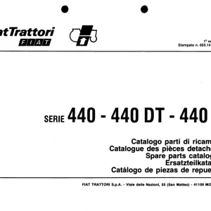 Fiat Trattori 440 440Dt 440V Parts Manual