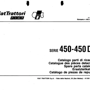 Fiat Trattori 450 450Dt Parts Manual