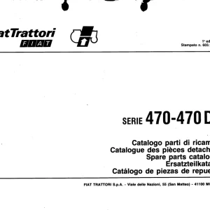Fiat Trattori 470 470Dt Parts Manual