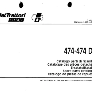 Fiat Trattori 474 474Dt Parts Manual