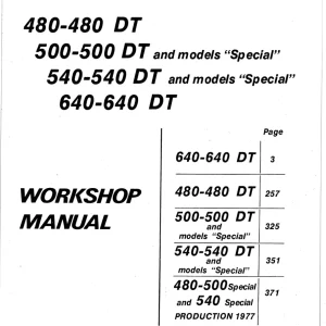 Fiat Trattori 480 500 540 640 Dt Service Manual