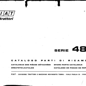 Fiat Trattori 480 Parts Manual