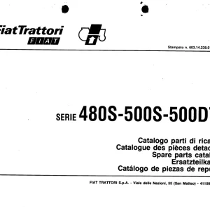 Fiat Trattori 480S Parts Manual