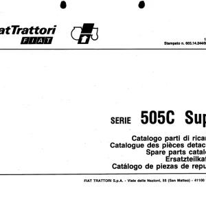 Fiat Trattori 505C Parts Manual
