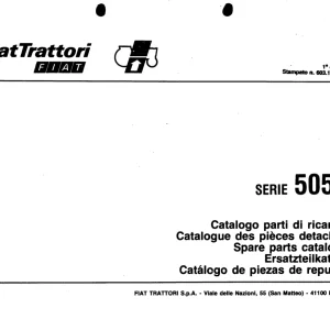 Fiat Trattori 505C Parts Manual